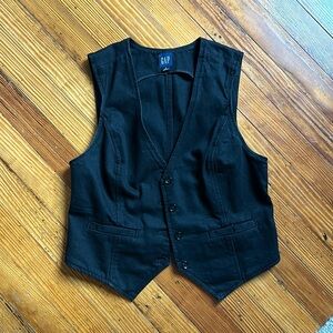 Gap Denim Vest in Washed Black Y2K size Small